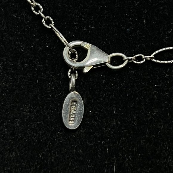 Barse Sterling Silver W/Green Rhinestones And Beads Lariat Necklace 18" (3699) - Picture 6 of 7